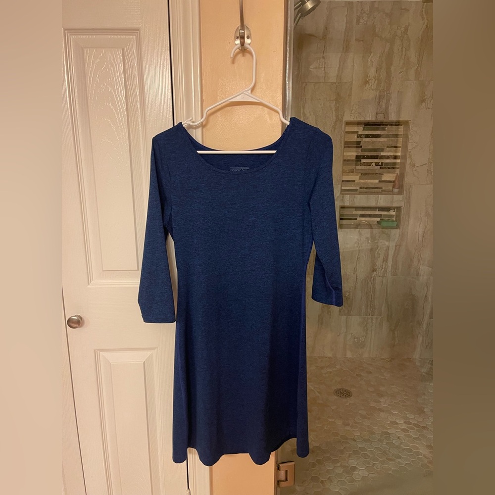 Blue 3/4 Sleeve Dress
